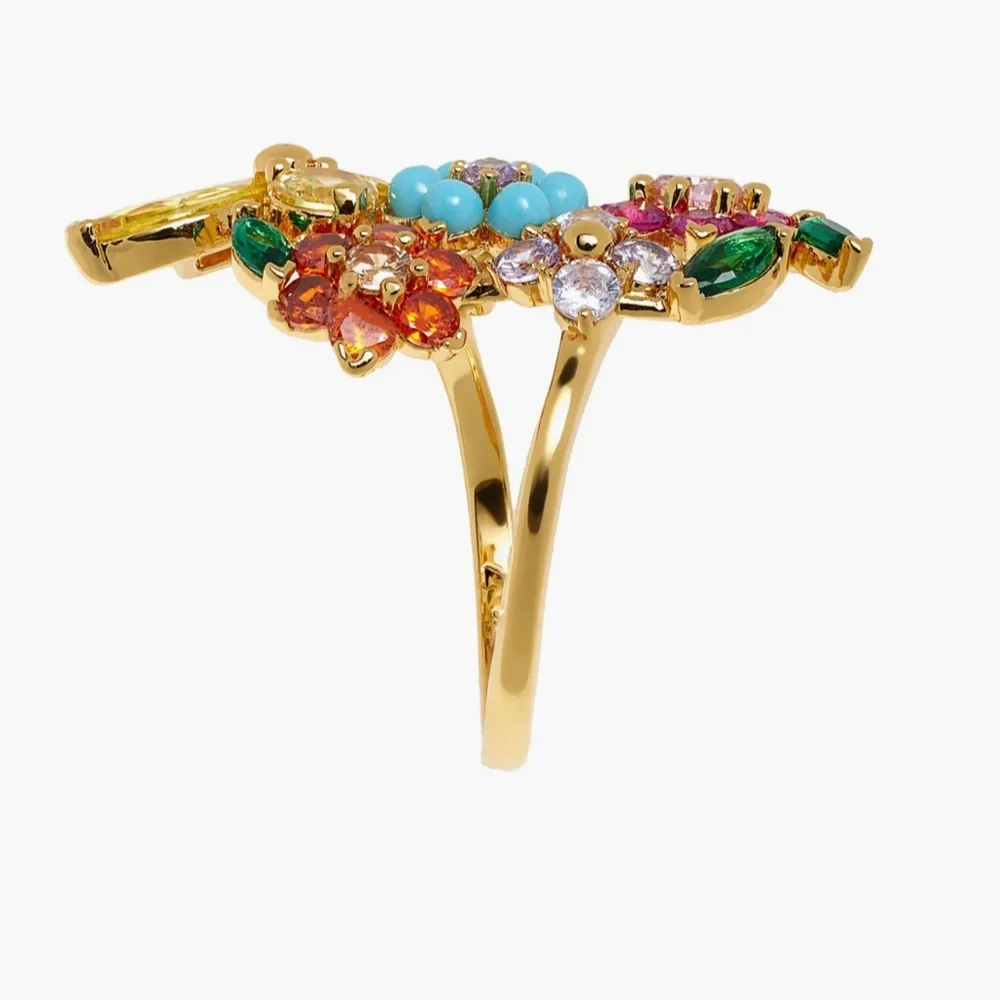 Kate Spade crystal floral statement ring - Picture 2 of 5